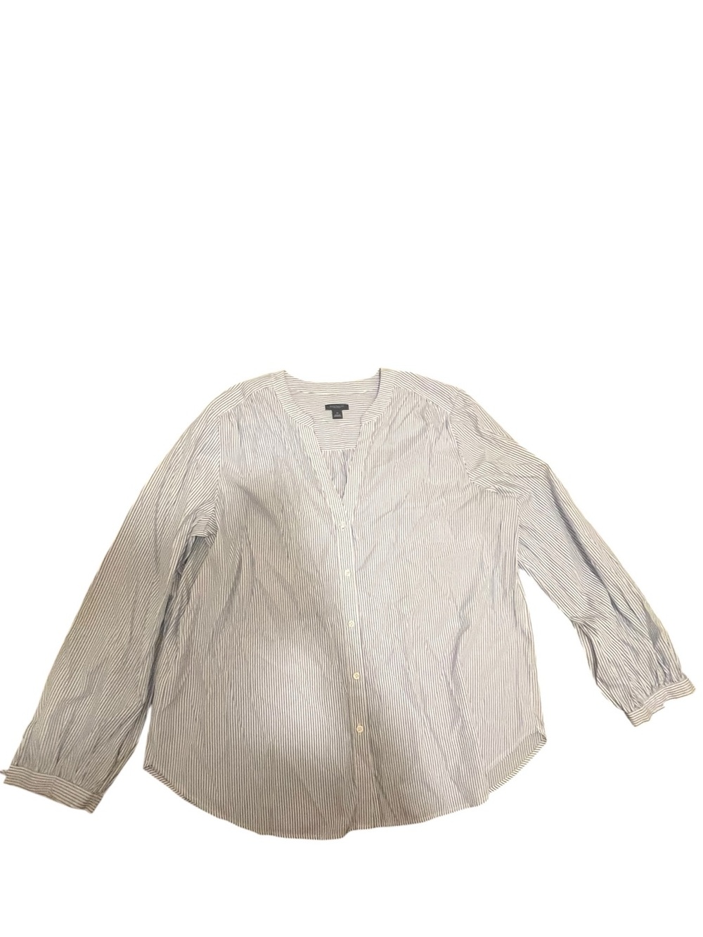 Ann Taylor Factory Striped V-Neck Blouse XL